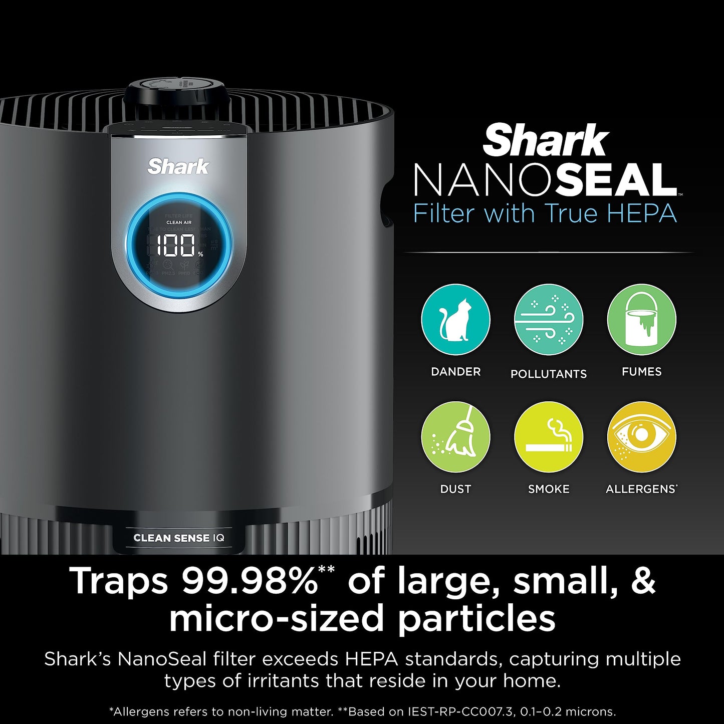 Shark Purificador de Ar HP232 MAX HEPA Neutraliza Odor 111m² Cinza