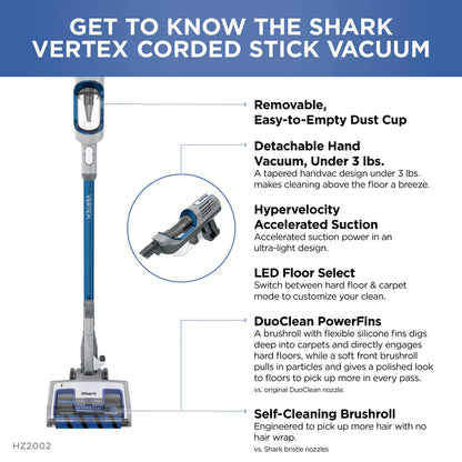 Shark Vertex Ultralight Aspirador Vertical 680W Escova Autolimpante Azul Cobalto 120V