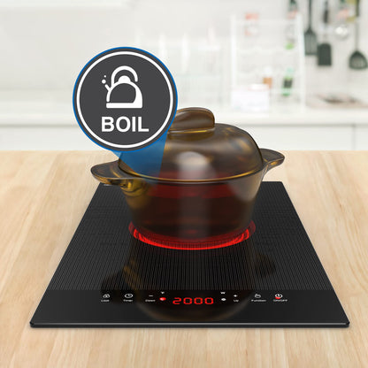 VBGK Cooktop Elétrico Portátil 2000W com 9 Níveis de Potência e Timer