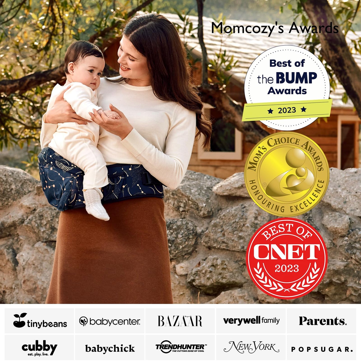 Momcozy Canguru Hip Seat Ergonômico para Bebê Starry Sky G