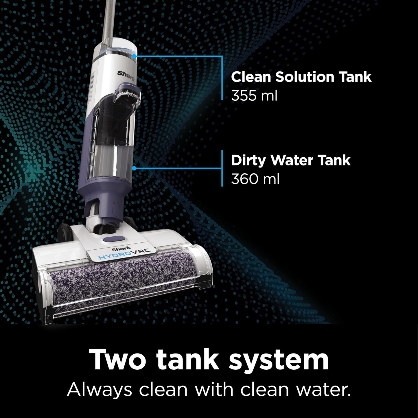 Shark HydroVac WD200 Sem Fio 3 em 1 Aspirador e Mop com HEPA Branco Polar 355ml