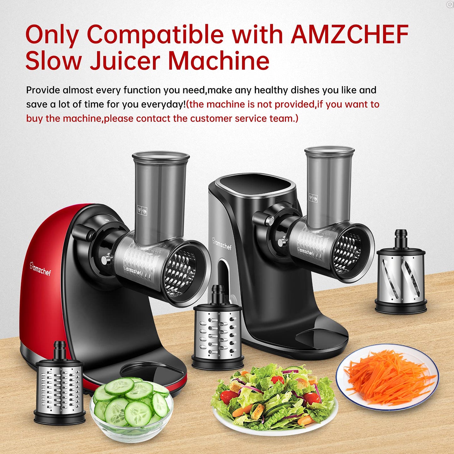 Acessório Fatiador/Ralador AMZCHEF para Juicer com 3 Lâminas Intercambiáveis