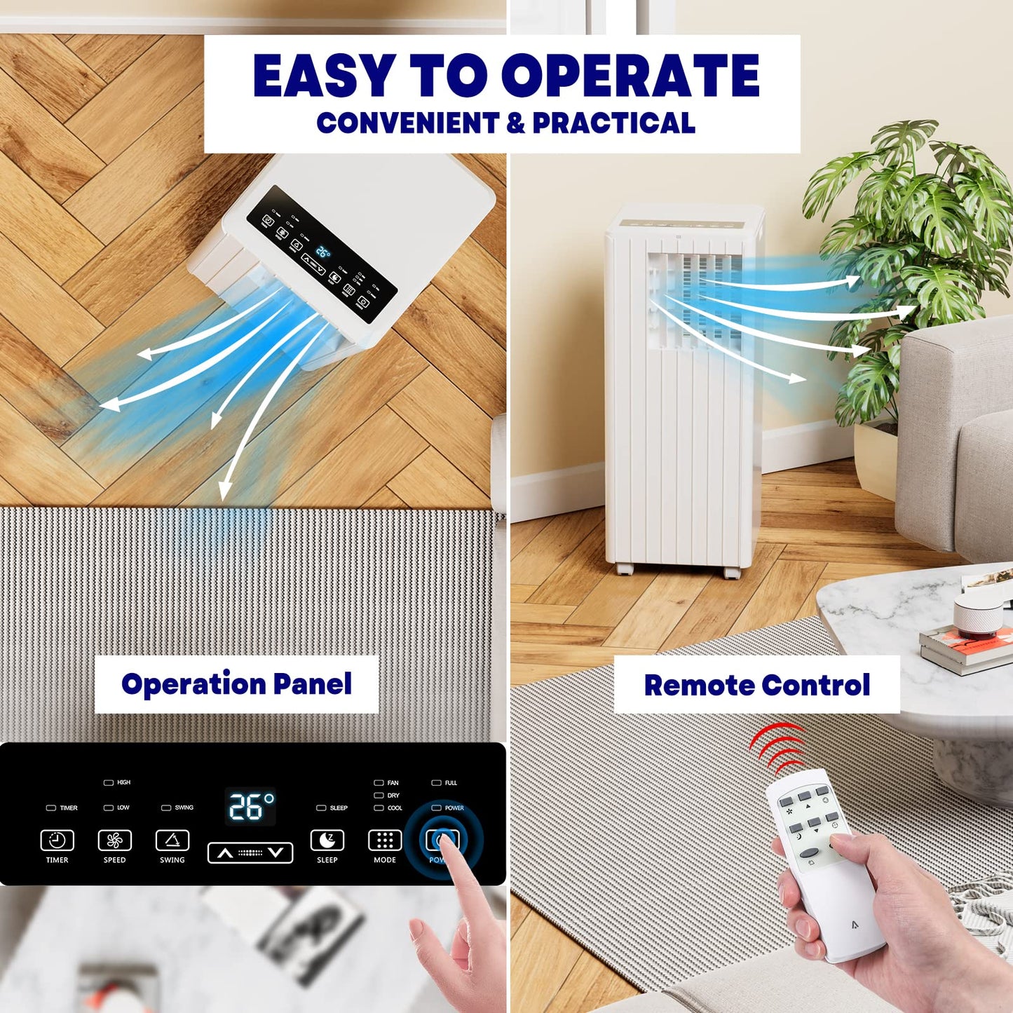 Takywep Ar-Condicionado Portátil 8.000 BTU 3 em 1 com Controle Remoto