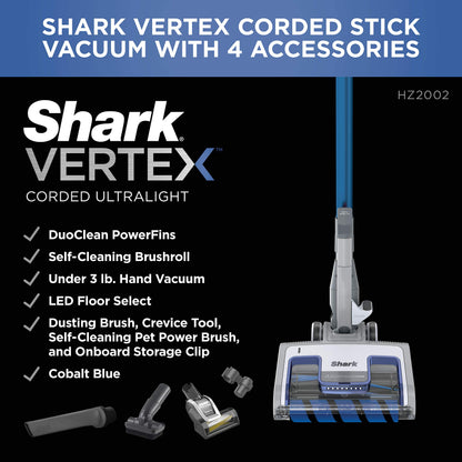 Shark Vertex Ultralight Aspirador Vertical 680W Escova Autolimpante Azul Cobalto 120V