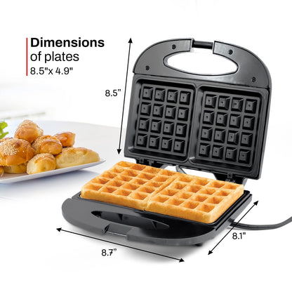 Elite Gourmet EWM-2207# Máquina Elétrica de Waffle 2 Fatias Preto