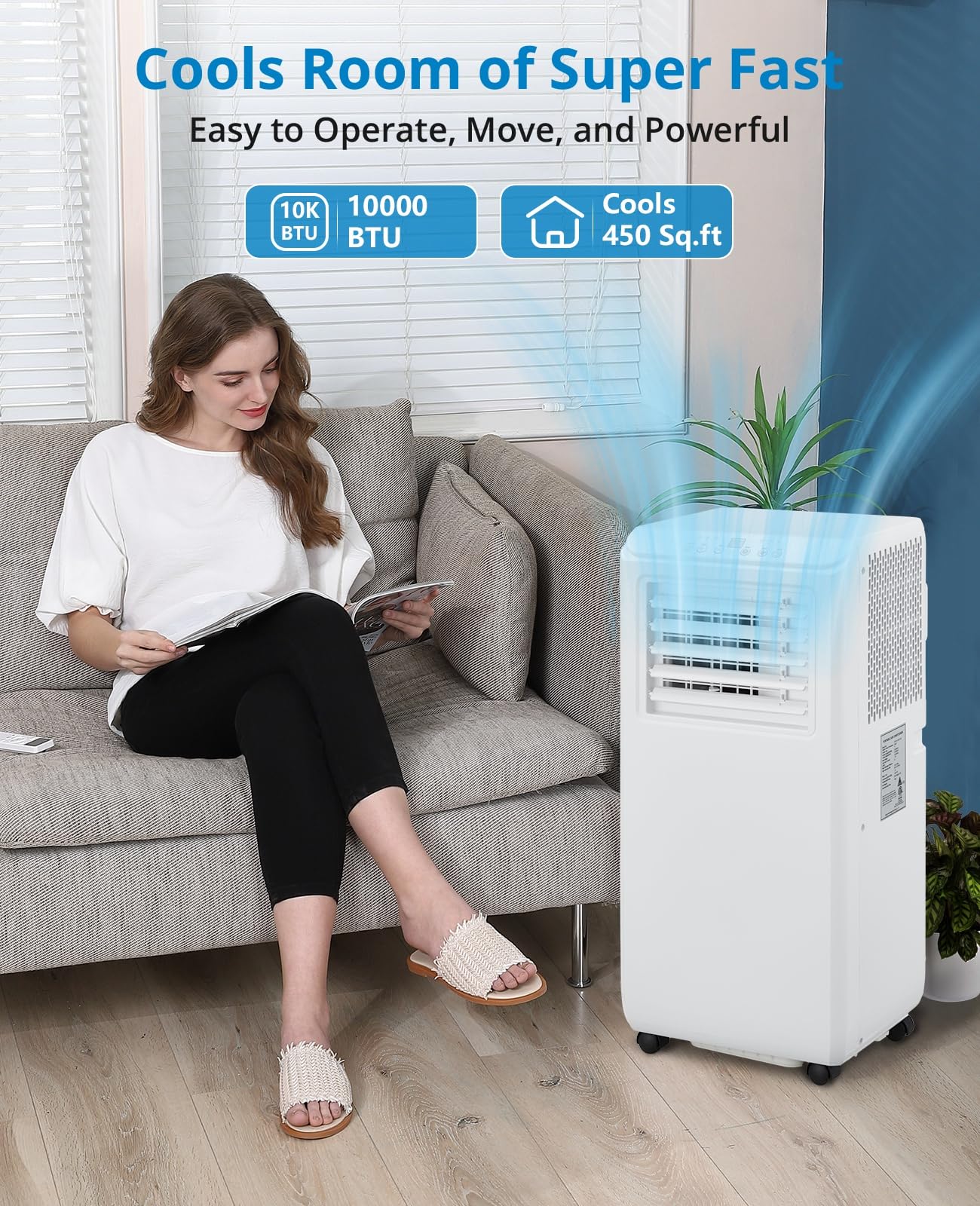 Takywep Ar-Condicionado Portátil 10.000 BTU 3 em 1 Branco