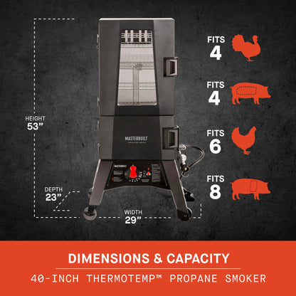 Masterbuilt Defumador Vertical a Gás 40" ThermoTemp Preto