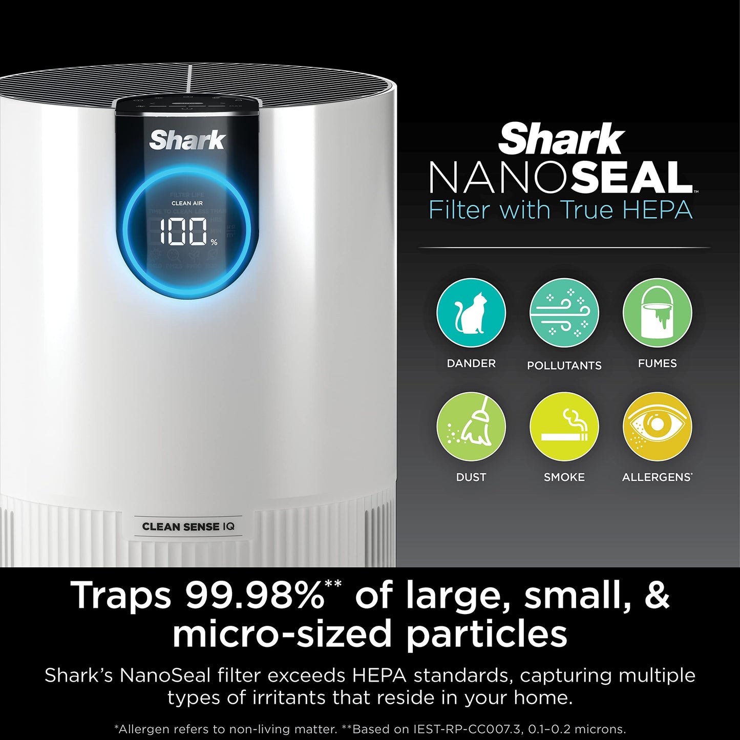 Shark Purificadores de Ar 2un HP102PK2 HEPA 46m² para Pets Branco com Odor Eliminator