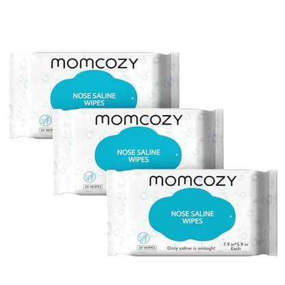 Momcozy Lenços Nasais Salinos para Bebê, 90 Unidades (Pack de 3)