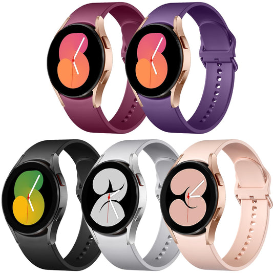 Lerobo 5 Pulseiras Silicone p/ Galaxy Watch 7/6/5/4/Pro, 20mm (Cores variadas)