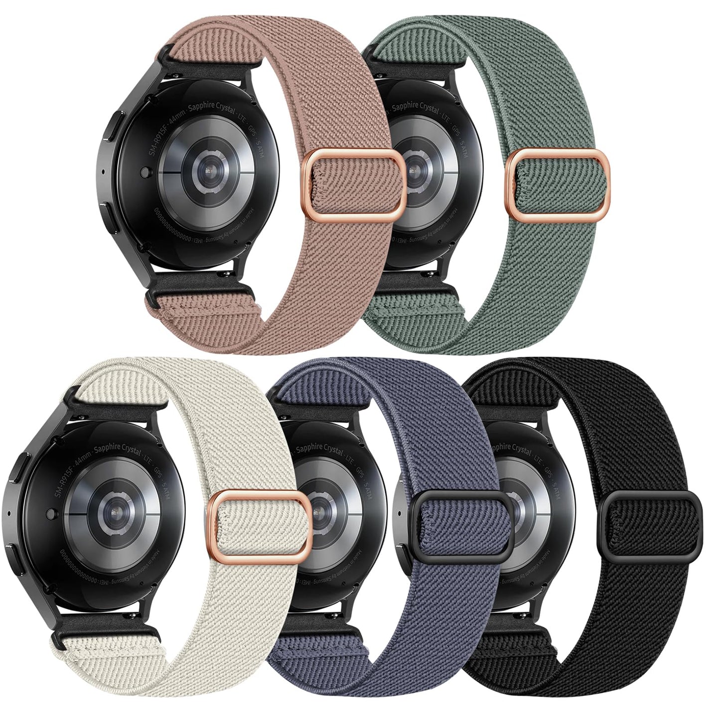 Lerobo 5 Pulseiras Elásticas Nylon p/ Galaxy Watch (Várias Cores)