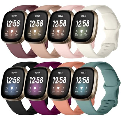 Lerobo 8 Pulseiras Compatíveis com Fitbit Versa 3/4, Sense 2, Kit com (Cores Variadas)