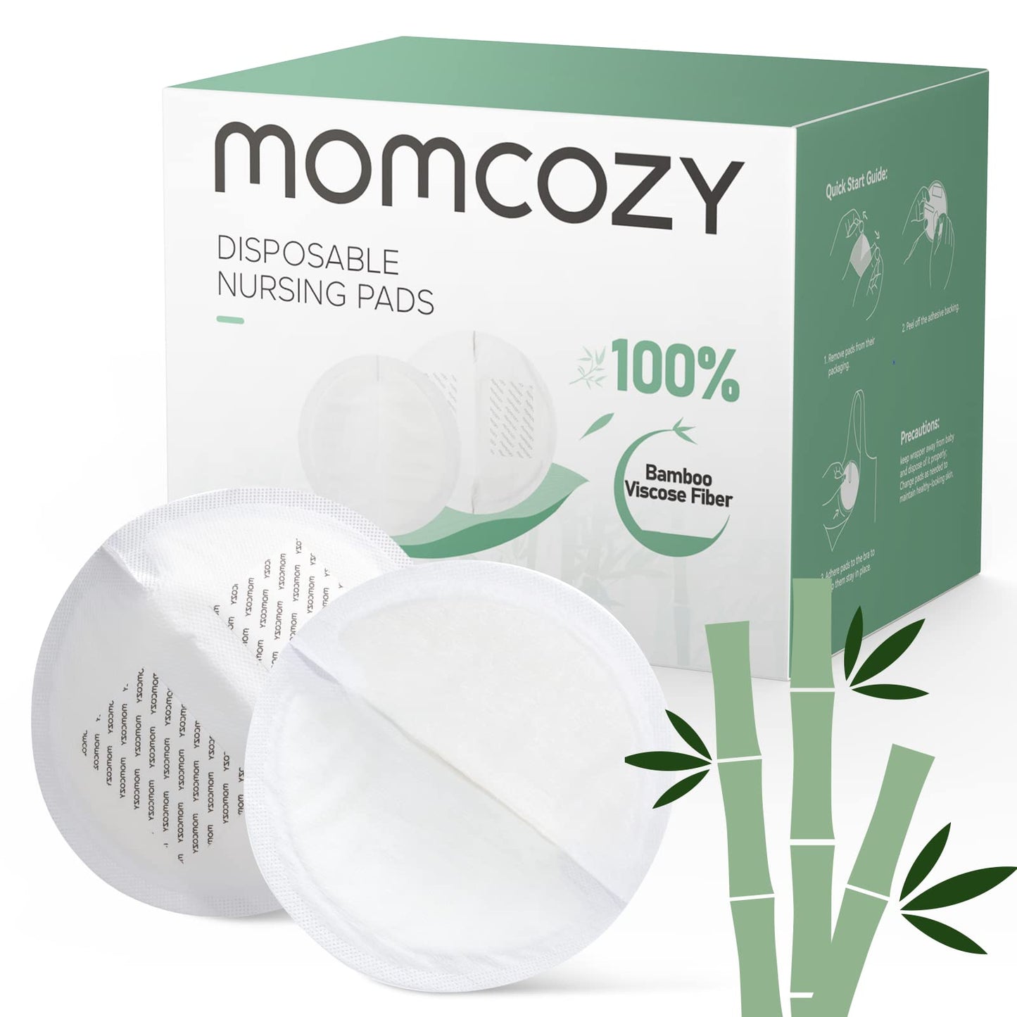 Momcozy Almofadas Absorventes Fibra de Bambu 100% Natural (80 Unid)