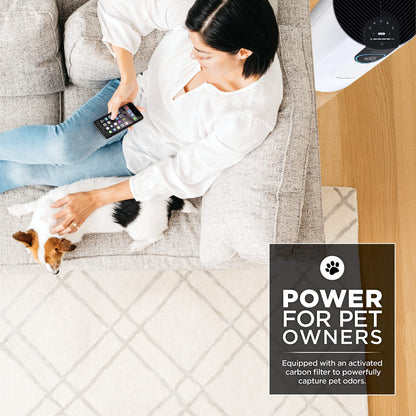 Purificador de Ar Shark HP102PET HEPA Clean Sense 500 pés² para Pets Branco