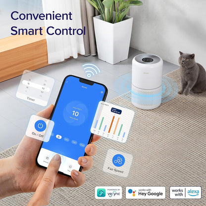 LEVOIT Purificador de Ar Inteligente com HEPA e Controle WiFi - Branco