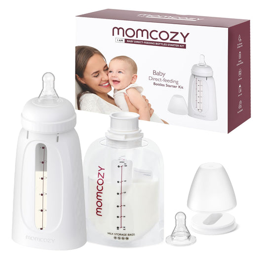 Momcozy Kit Armazenamento e Alimentação Leite Materno 25 Peças Branco