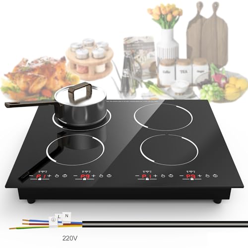 VBGK Cooktop de Indução 30" 6000W com 4 Queimadores e Controle Touch