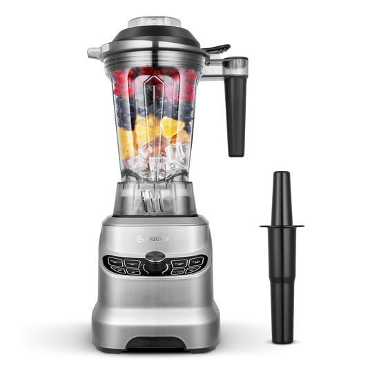 Amzchef Liquidificador Profissional 5-IN-1 1800W com 5 Funções, Cinza