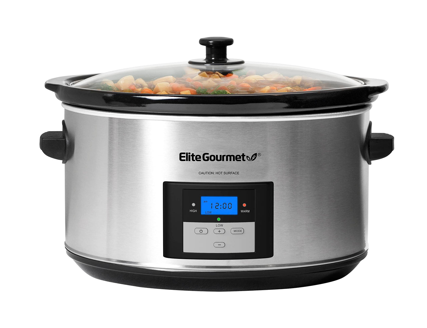 Elite Gourmet Panela de Arroz Elétrica 10 Xícaras com Panela Inox (Preto)