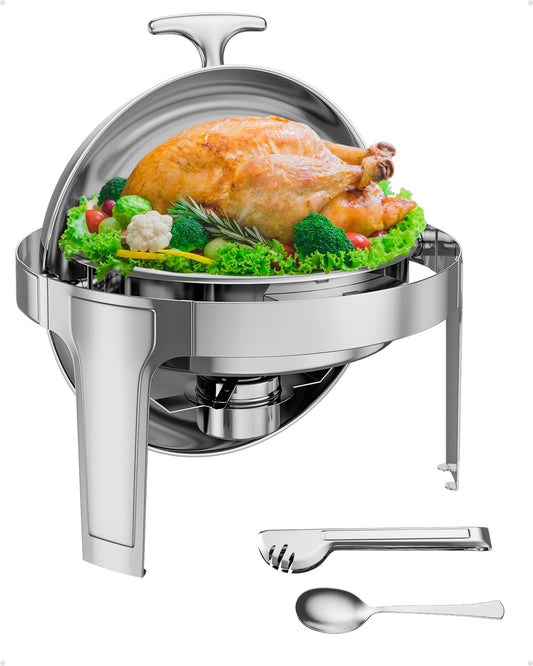 Takywep Réchaud 6 Qt Aço Inox Prata com Tampa Rolante para Eventos