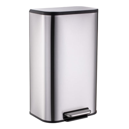 Takywep Lixeira Inox 49L com Pedal e Tampa Soft Close Prata