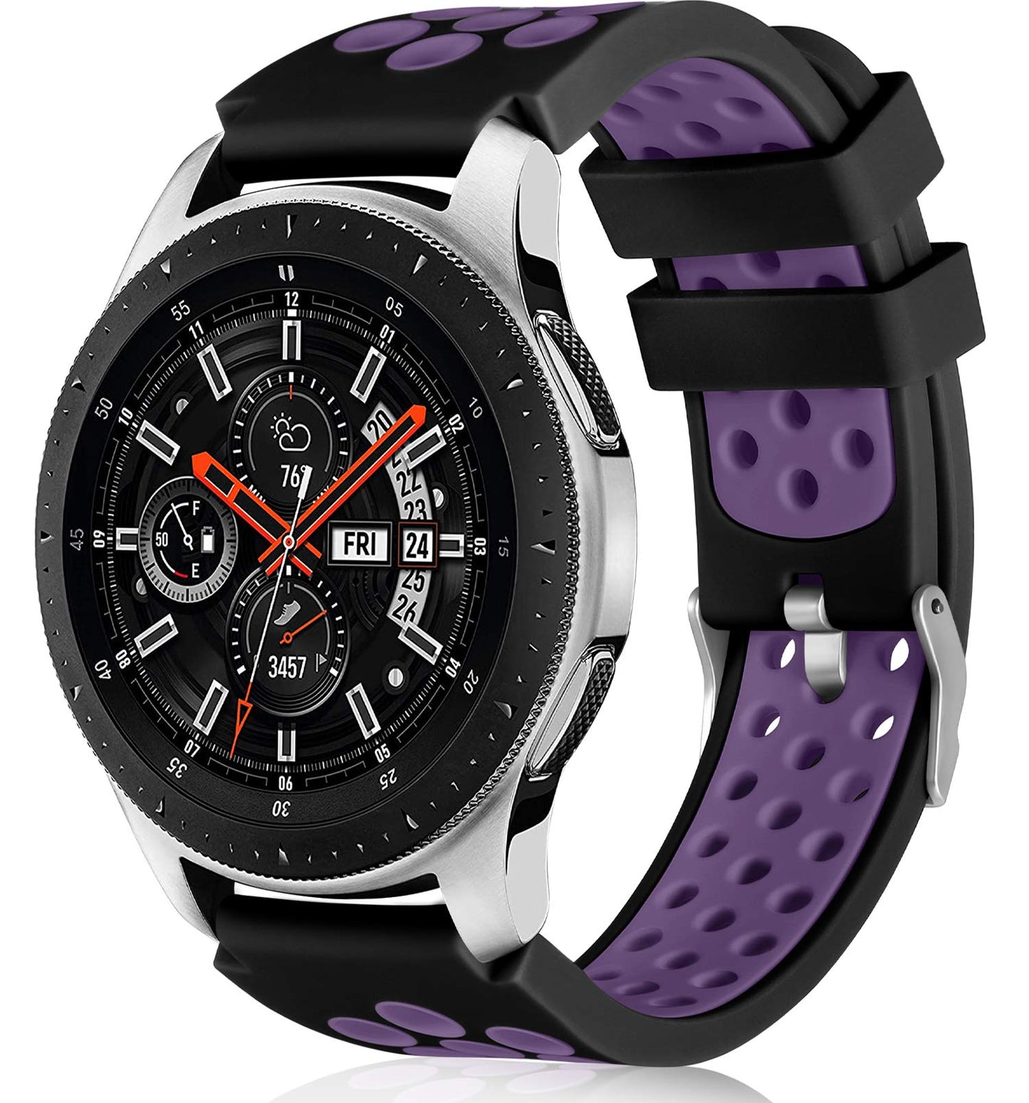 Lerobo Pulseira Compatível com Samsung Galaxy Watch (Preto/Roxo)