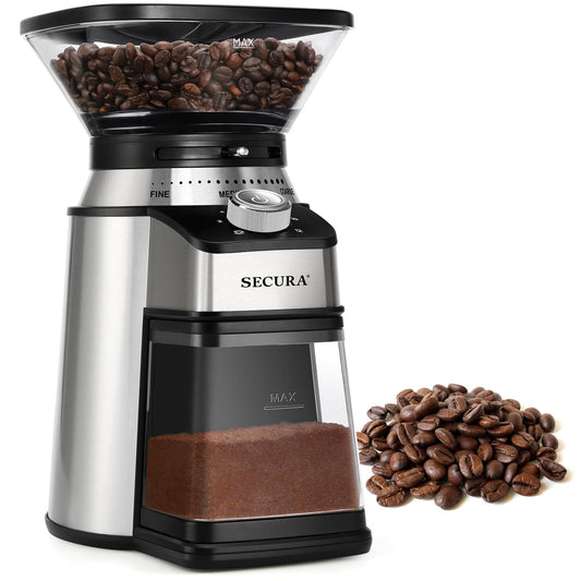 Secura Moedor de Café Conical Burr Elétrico com 17 Configurações de Moagem