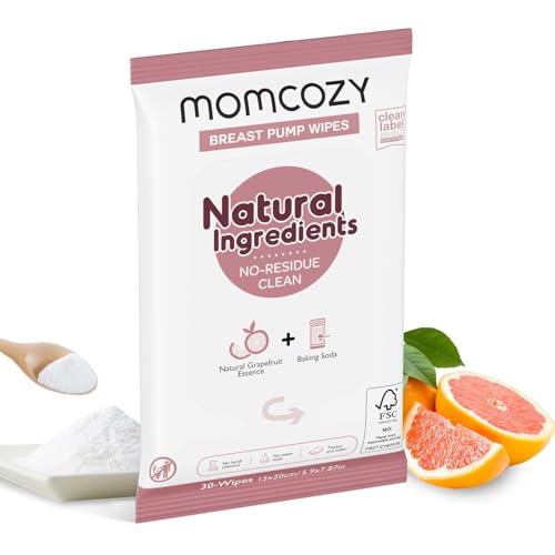 Momcozy Lenços de Limpeza para Bombas Tira-Leite - 30 Unidades