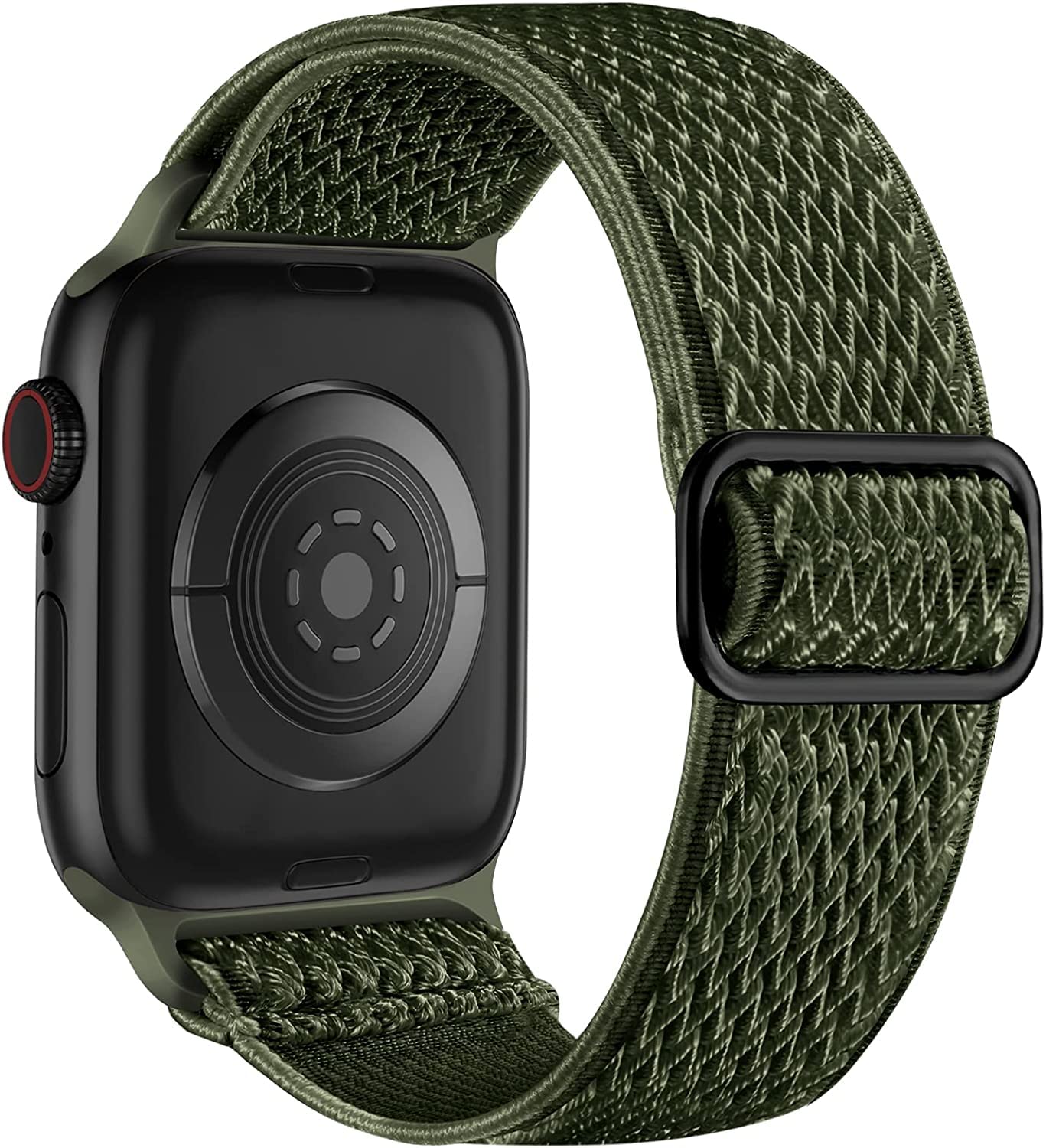 Lerobo Pulseira Nylon Elástica para Apple Watch, Ajustável (Verde Militar)