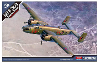 Academy 12339 Modelo Plástico 1/48 B-25C/D Força Aérea Britânica, Moldado