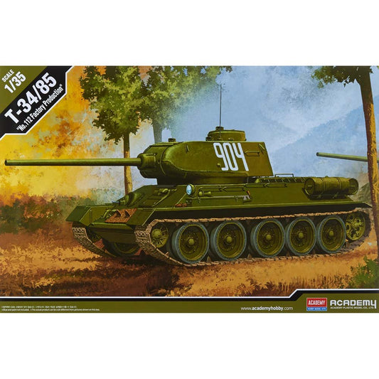 Academy T-34/85 No. 112 - Kit de Montagem de Veículo Militar 1/35