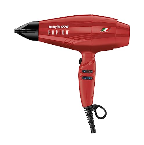 Secador BaBylissPRO Nano Titanium Rapido 2000W Vermelho Itália