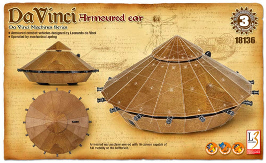 Academy Carro Blindado de Da Vinci - Modelo Educacional com Mola