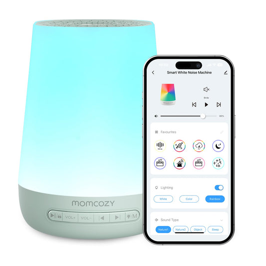 Momcozy Máquina de Ruído Branco e Luz Noturna com Controle App Verde