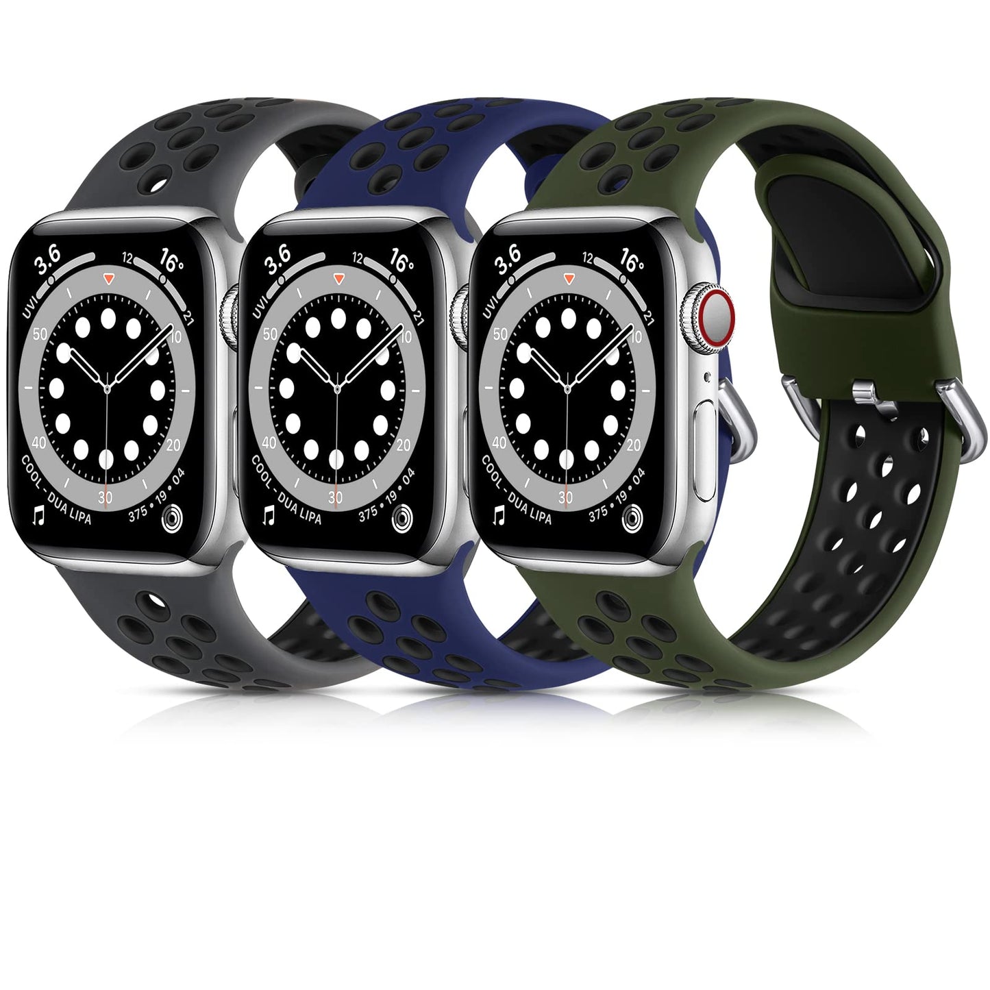 Lerobo Pulseira Silicone 38-41mm Compatível Apple Watch (Antracite)