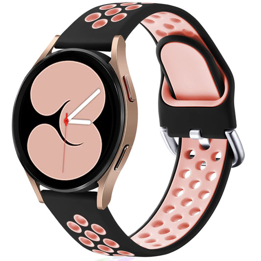 Lerobo Pulseira de Silicone para Galaxy Watch, 20mm, Esportivo (Preto e Rosa)