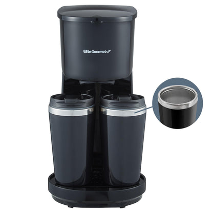 Elite Gourmet EHC116 Cafeteira Dual Drip 4 Fatias Preto