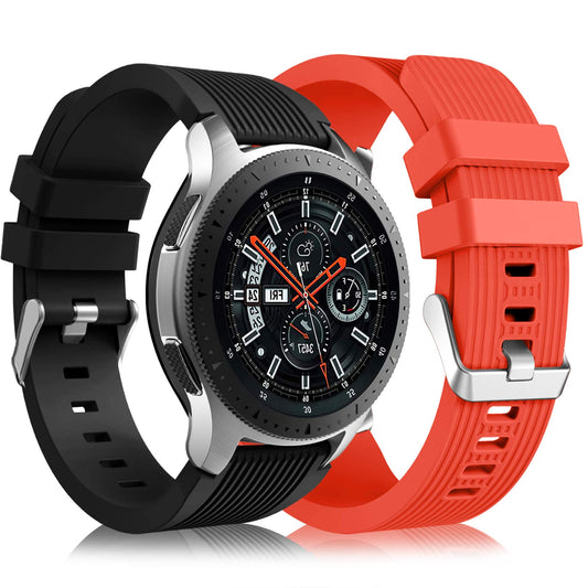 Lerobo 2 Pulseira 22mm p/ Samsung Galaxy Watch (Vermelho/Preto)