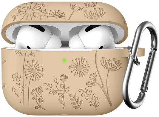 Lerobo Capa Gravada para AirPods Pro 1ª e 2ª Geração com Chaveiro (Chá com Leite)