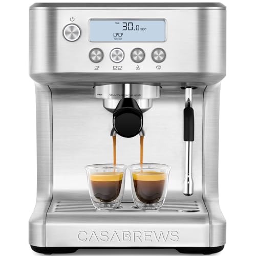 CASABREWS Máquina de Espresso 20 Bar com Display LCD e Vaporizador