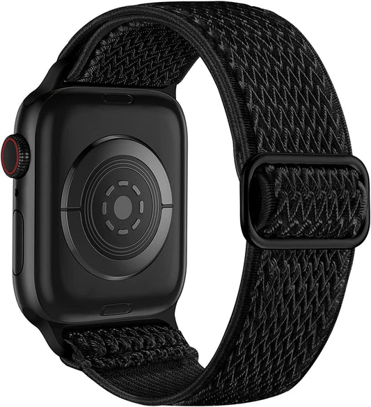 Lerobo Pulseira Solo Loop de Nylon Ajustável para Apple Watch (Preto)