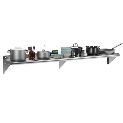 Takywep Prateleira Inox Parede 183cm com Backsplash Antiferrugem