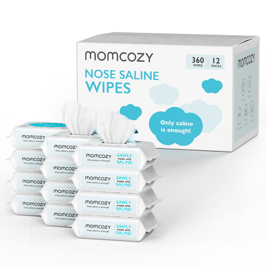 Momcozy Lenços Nasais e Faciais Salinos (360 Lenços - 12 Pacotes)