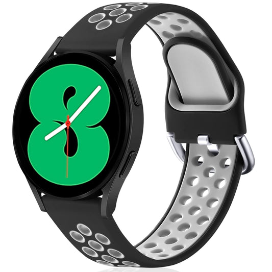 Lerobo Pulseira Esportiva Compatível com Galaxy Watch 7/6/5/4 20mm (Preto/Cinza)