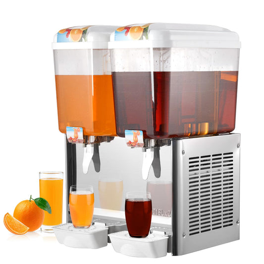 Takywep Dispensador Comercial de Bebidas 36L com 2 Tanques de 18L (Prata)