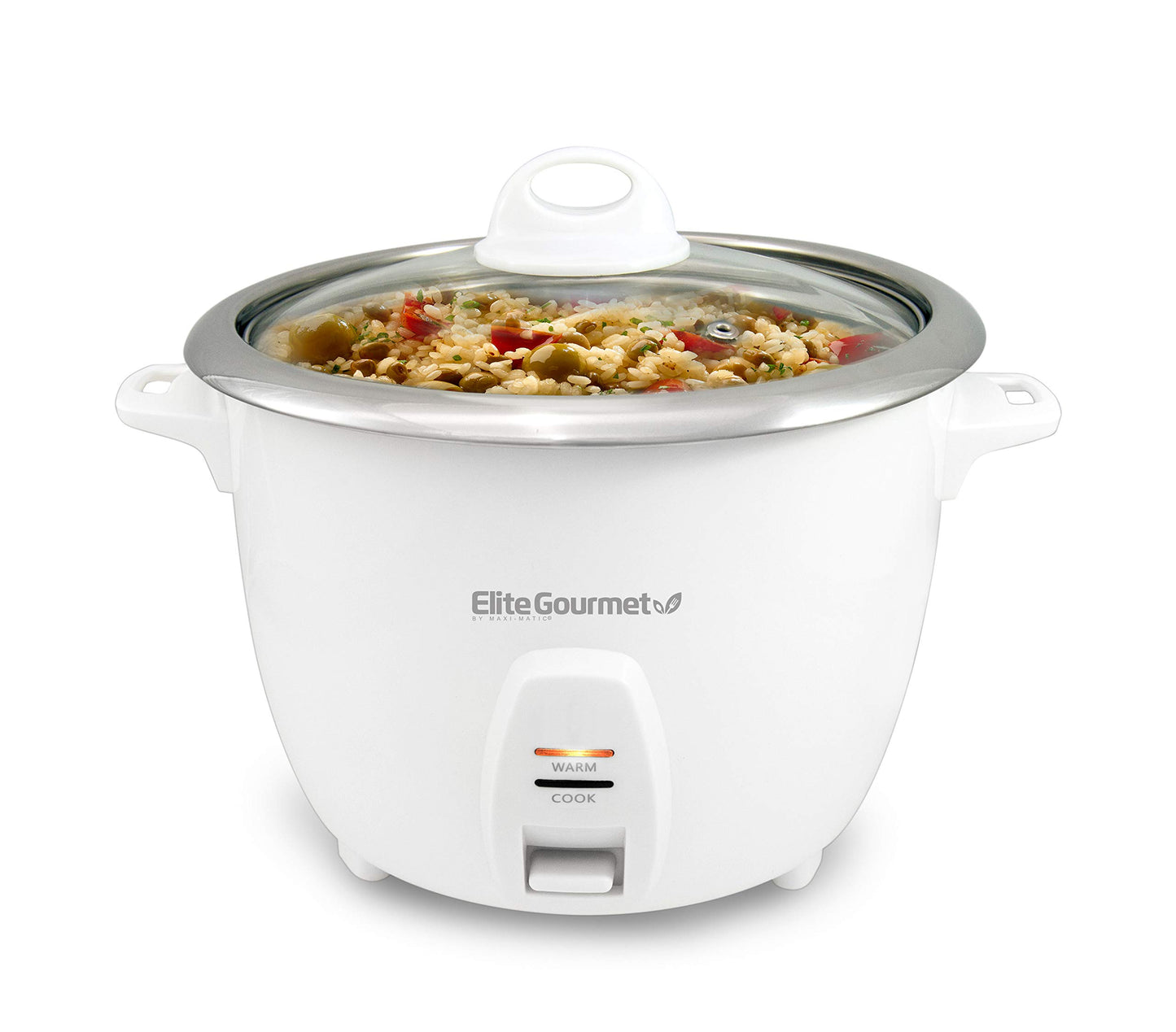 Elite Gourmet ERC2010 Panela de Arroz Elétrica 1.5 Qt Branco