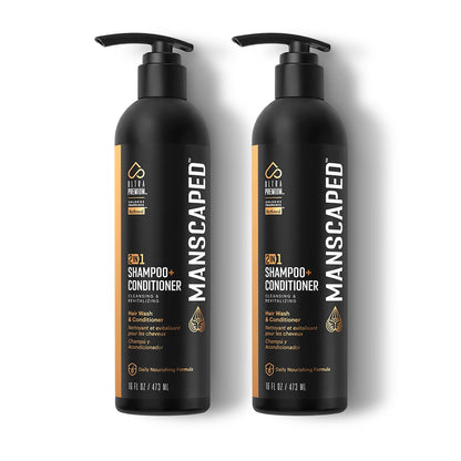 MANSCAPED 2 em 1 Shampoo e Condicionador UltraPremium 473ml 2un