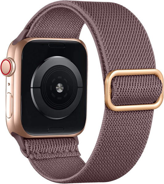 Lerobo Pulseira Trançada Compatível com Apple Watch Nylon Elástico (Smokey Mauve)