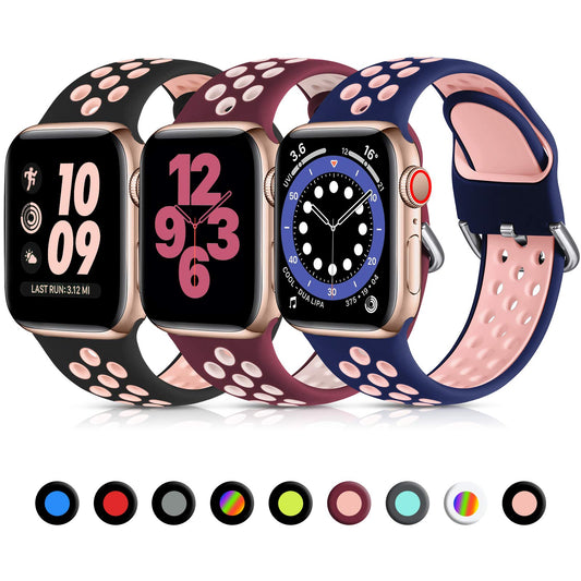 Lerobo 3 Pulseiras Silicone p/ Apple Watch 42-49mm (S/M)