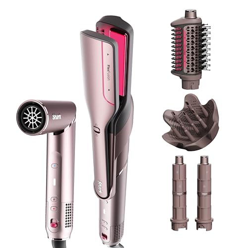 Shark FlexFusion Secador e Alisador com Escova e Modeladores HD642S Rosa Cósmico